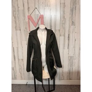 GUESS Women’s Black Hooded Zip-Up Jacket Coat Size M